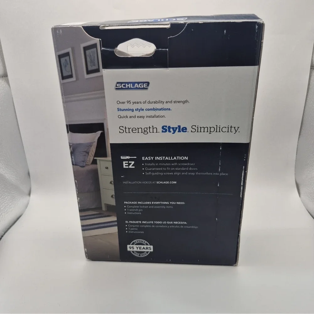 Schlage Privacy Bed Bath Door Handle Accent Satin Nickel F40 ACC 619 NOB